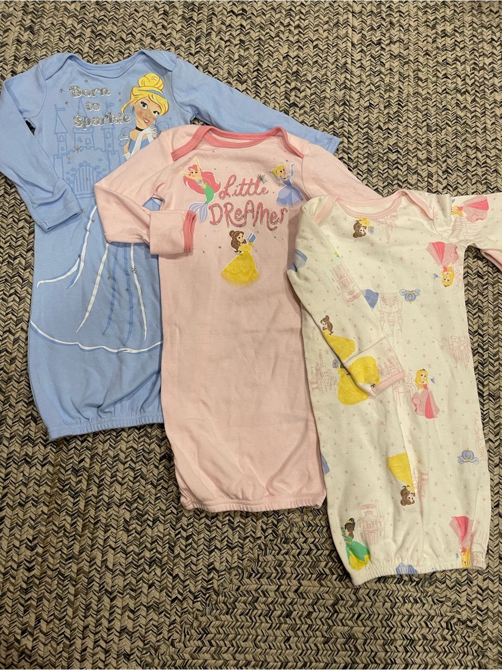 Disney Princess infant gowns 0-6 months